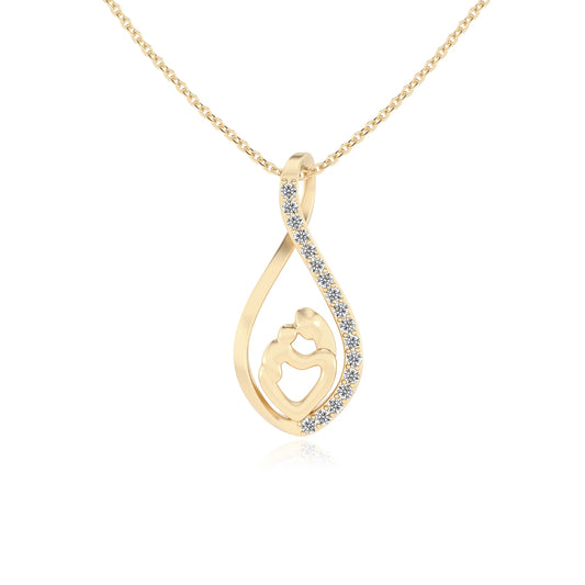 lab grown moissanite round necklaces in yellow gold 