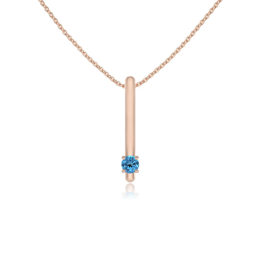 natural swiss-blue-topaz round bar necklaces in rose gold 