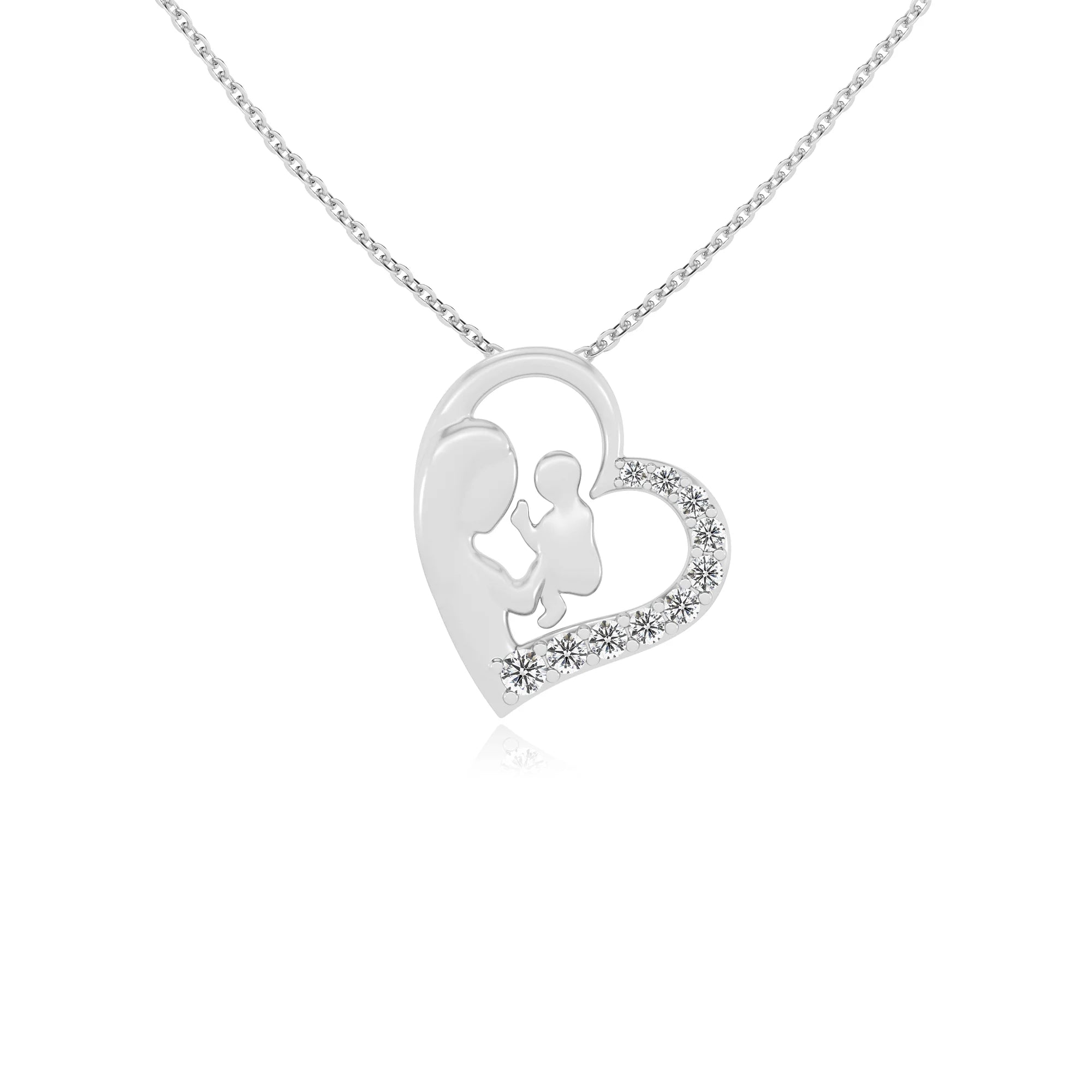 lab grown moissanite round necklaces in sterling silver 