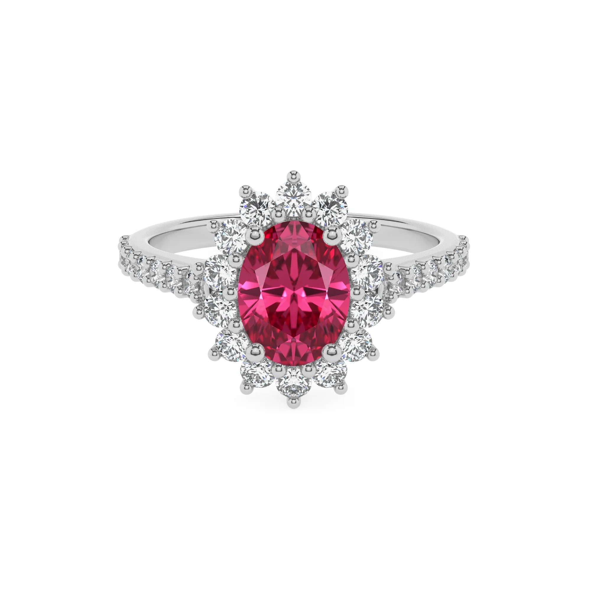 lab grown pink-tourmaline oval solitaire rings in platinum 