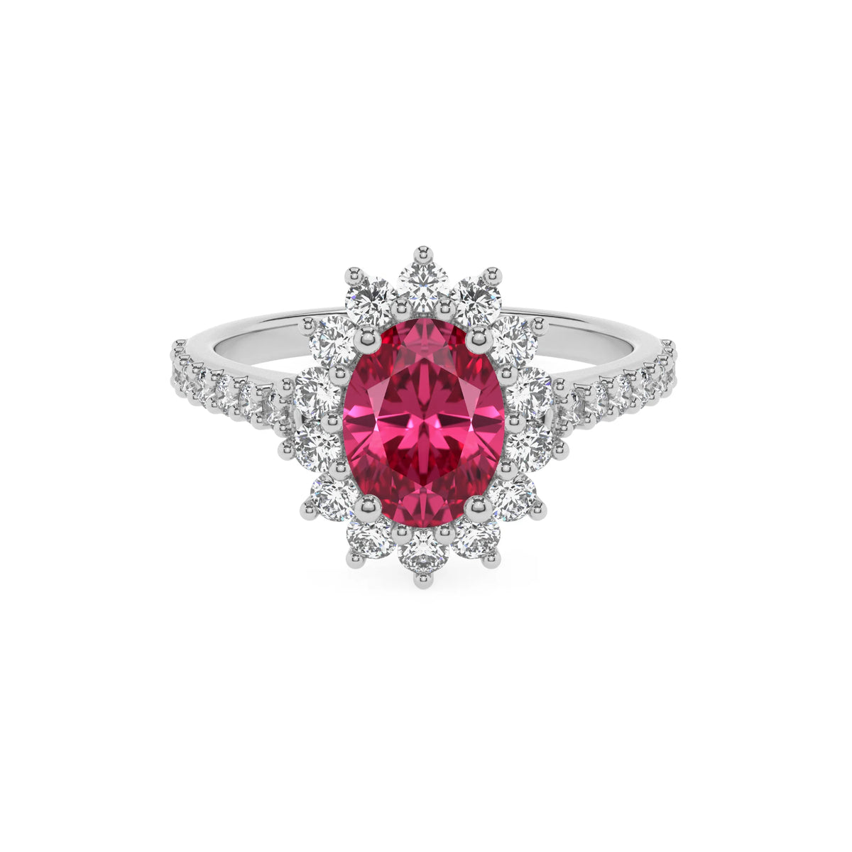 lab grown pink-tourmaline oval solitaire rings in platinum 