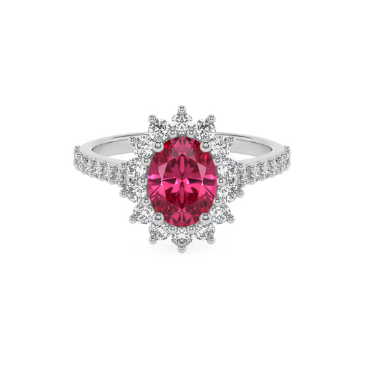 lab grown pink-tourmaline oval solitaire rings in platinum 