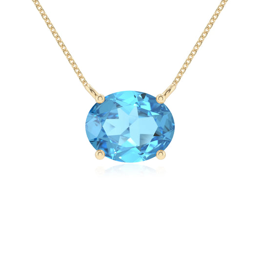 natural swiss-blue-topaz oval solitaire necklaces in yellow gold 