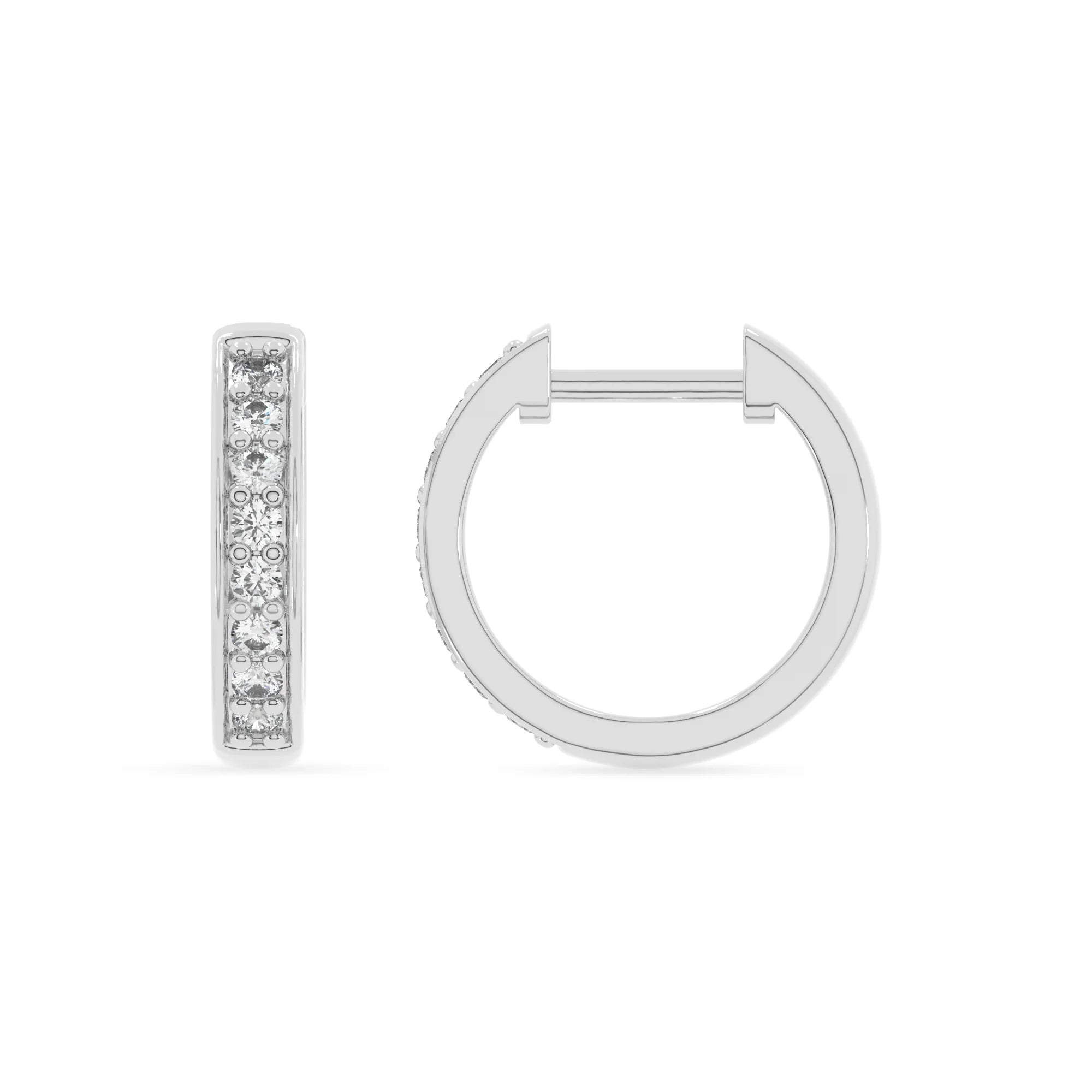 lab grown diamond round hoop earrings in white gold 
