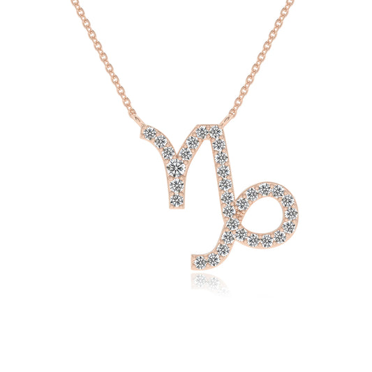 lab grown moissanite round necklaces in rose gold 