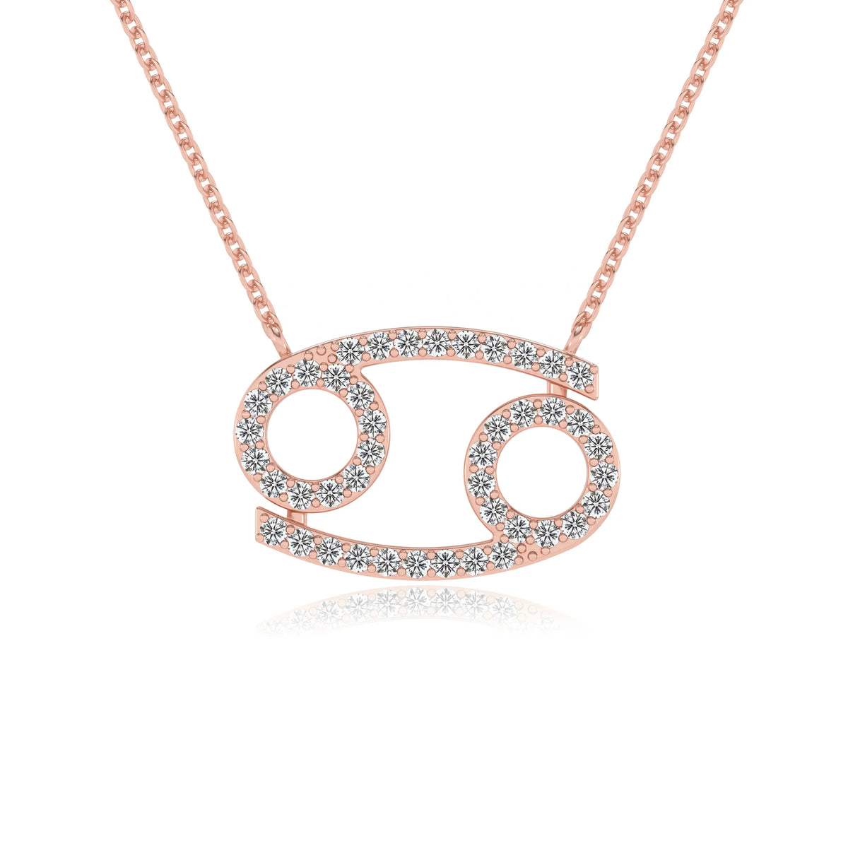 lab grown moissanite round necklaces in rose gold 