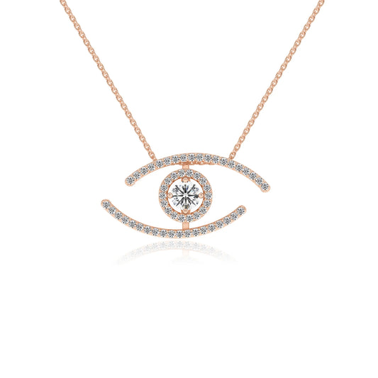 lab grown moissanite round solitaire necklaces in rose gold 