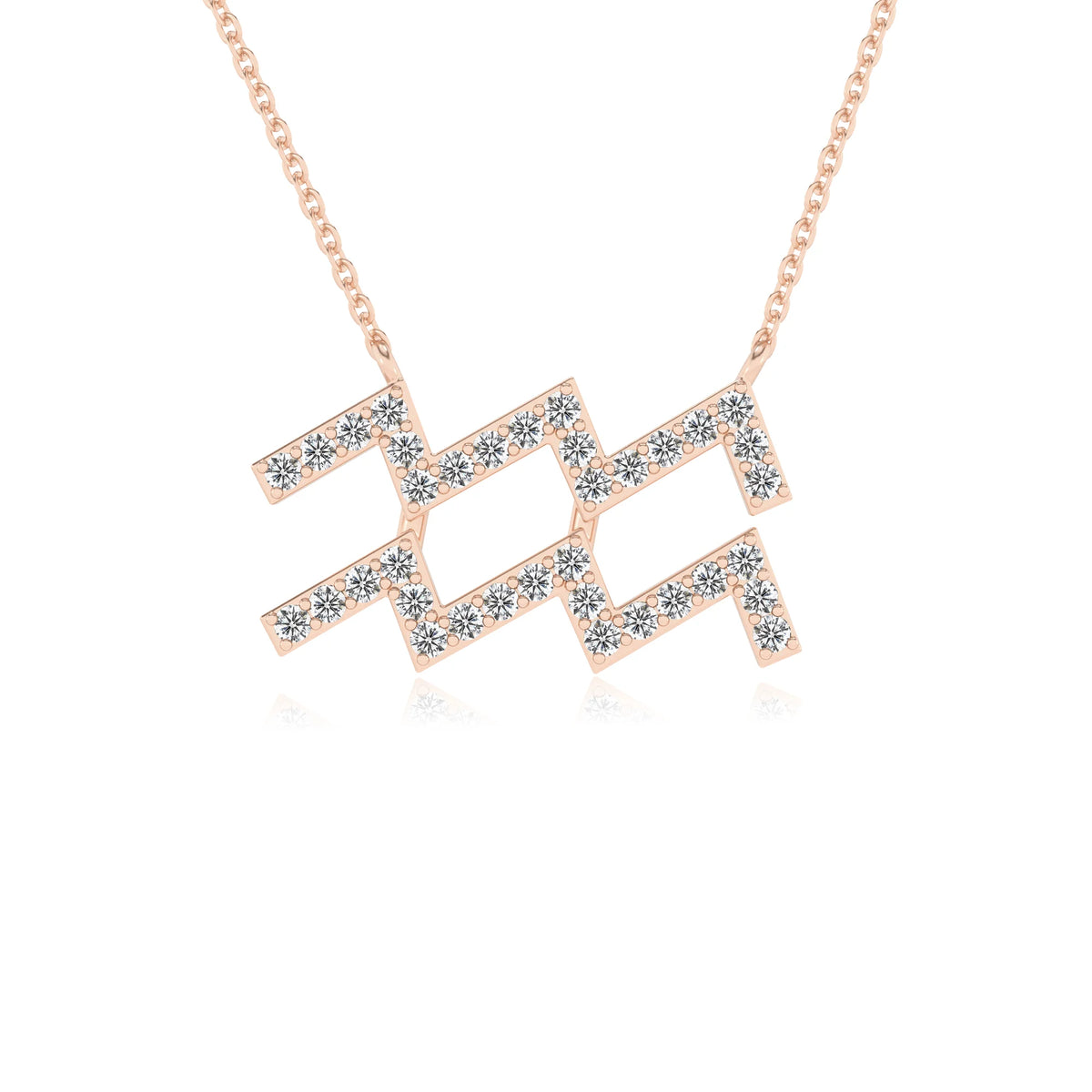 lab grown moissanite round necklaces in rose gold 