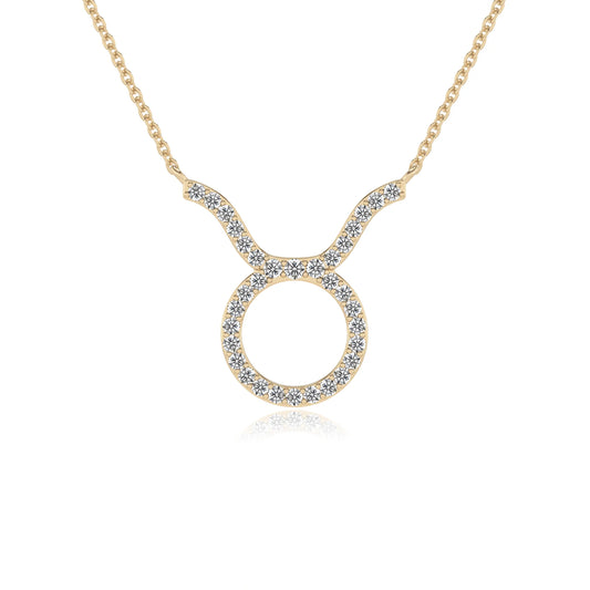 lab grown moissanite round necklaces in yellow gold 