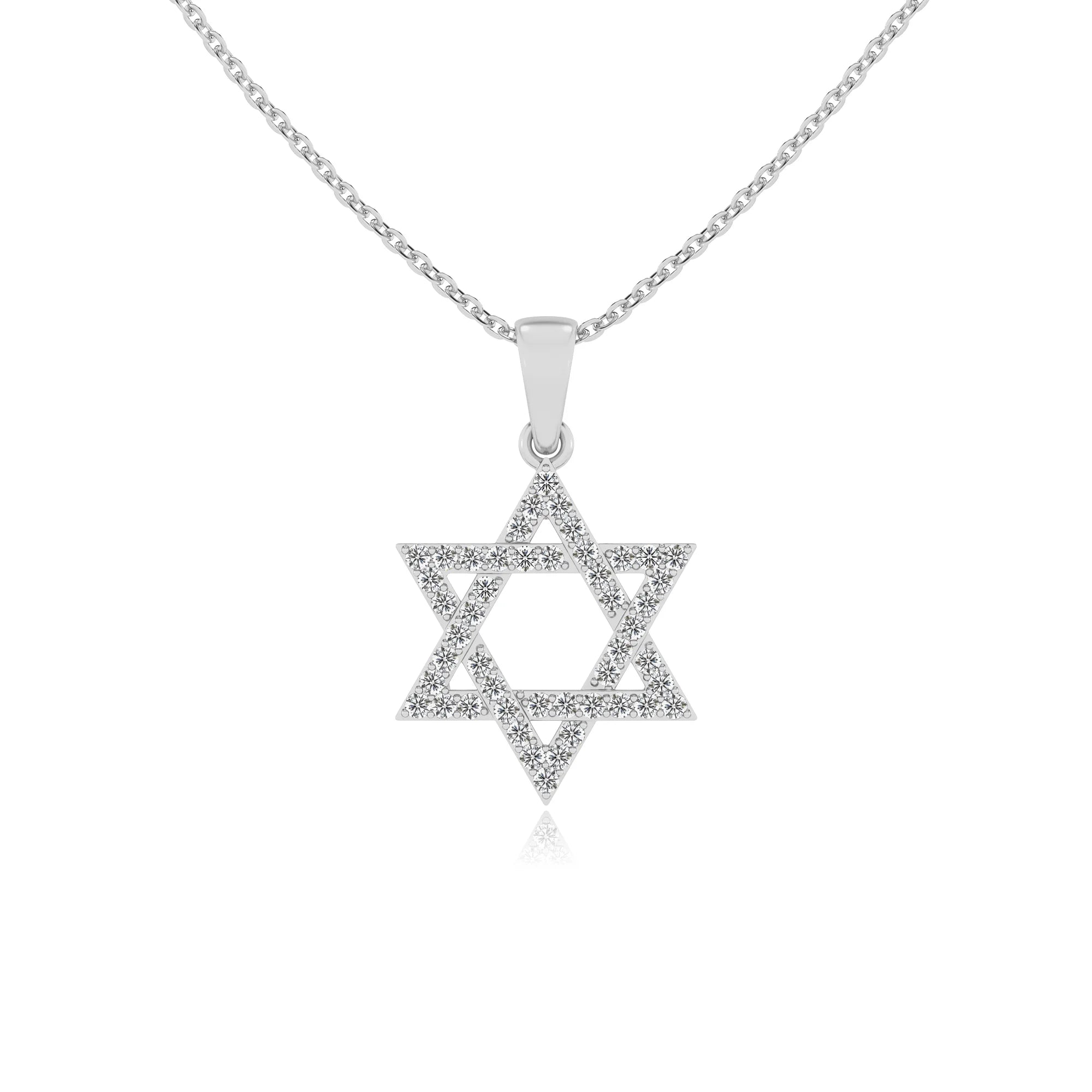 lab grown diamond round necklaces in sterling silver 