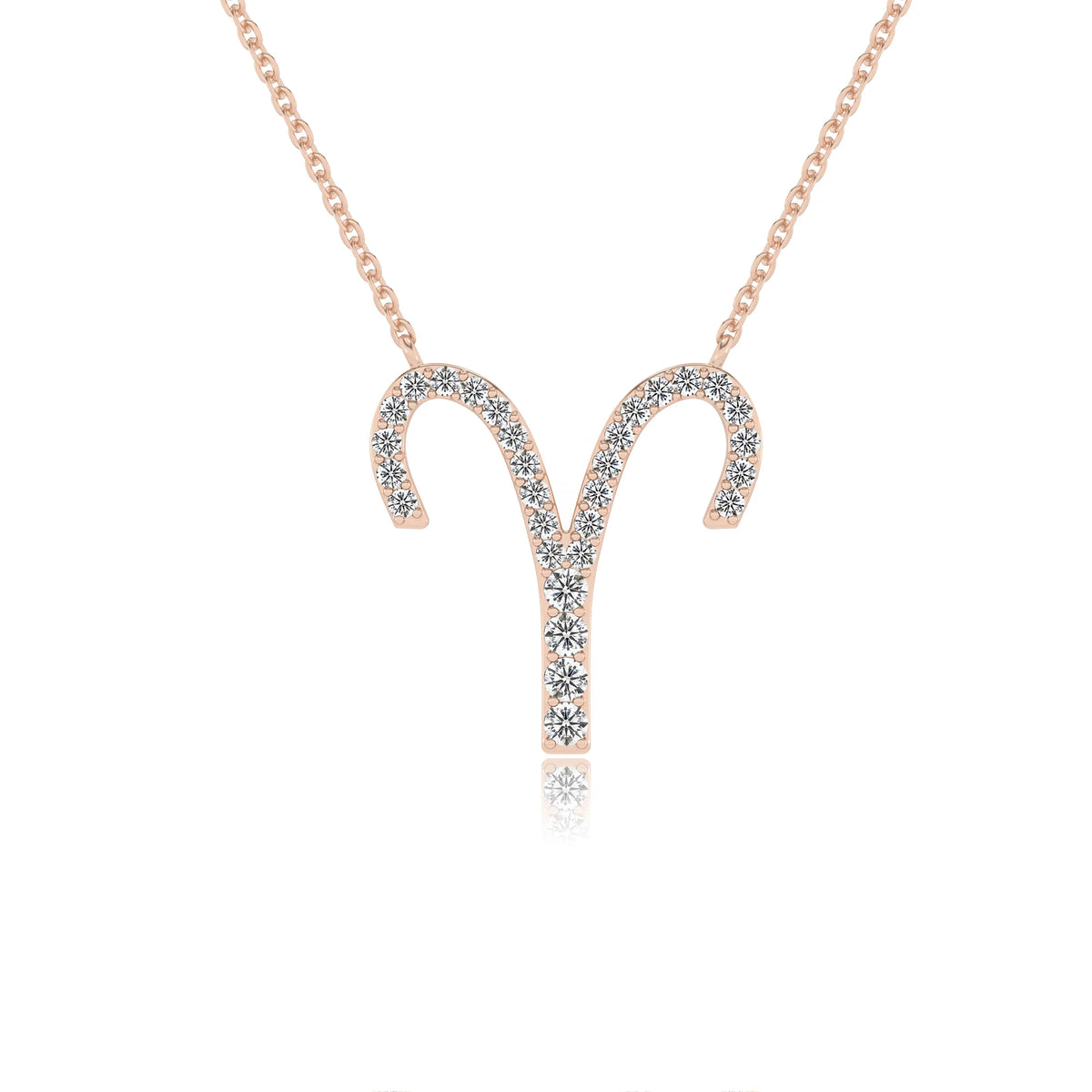 lab grown diamond round necklaces in rose gold 