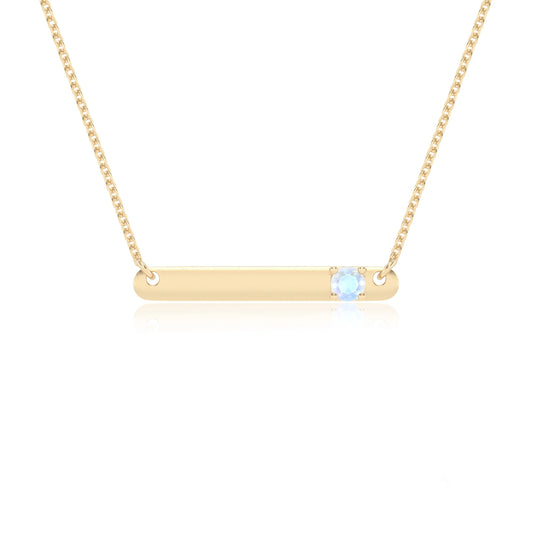 natural rainbow-moonstone round bar v-bale necklaces in yellow gold 