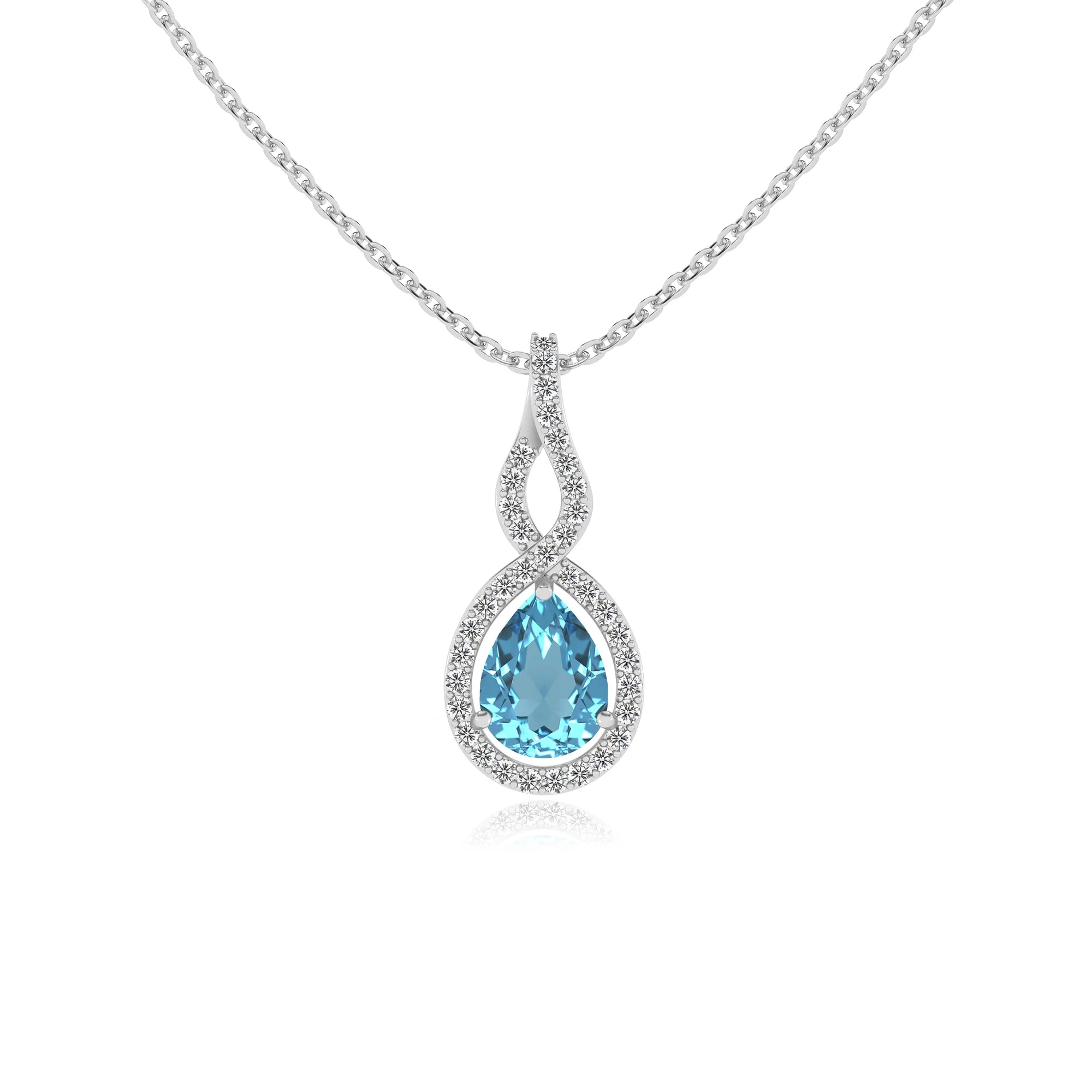 natural swiss-blue-topaz pear necklaces in white gold 