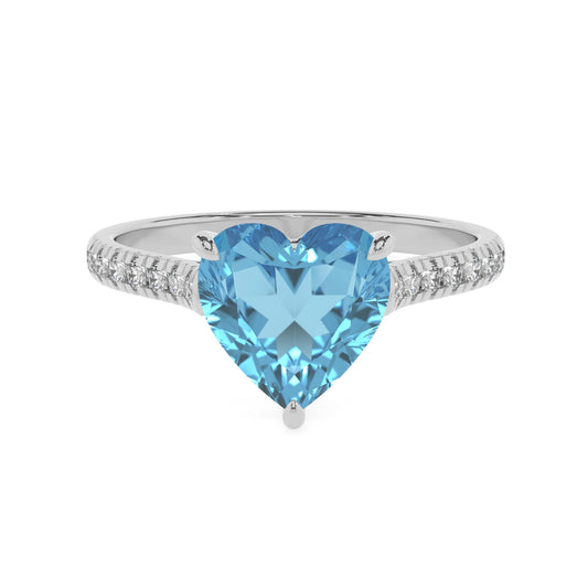 natural swiss-blue-topaz heart half eternity solitaire engagement rings in platinum 