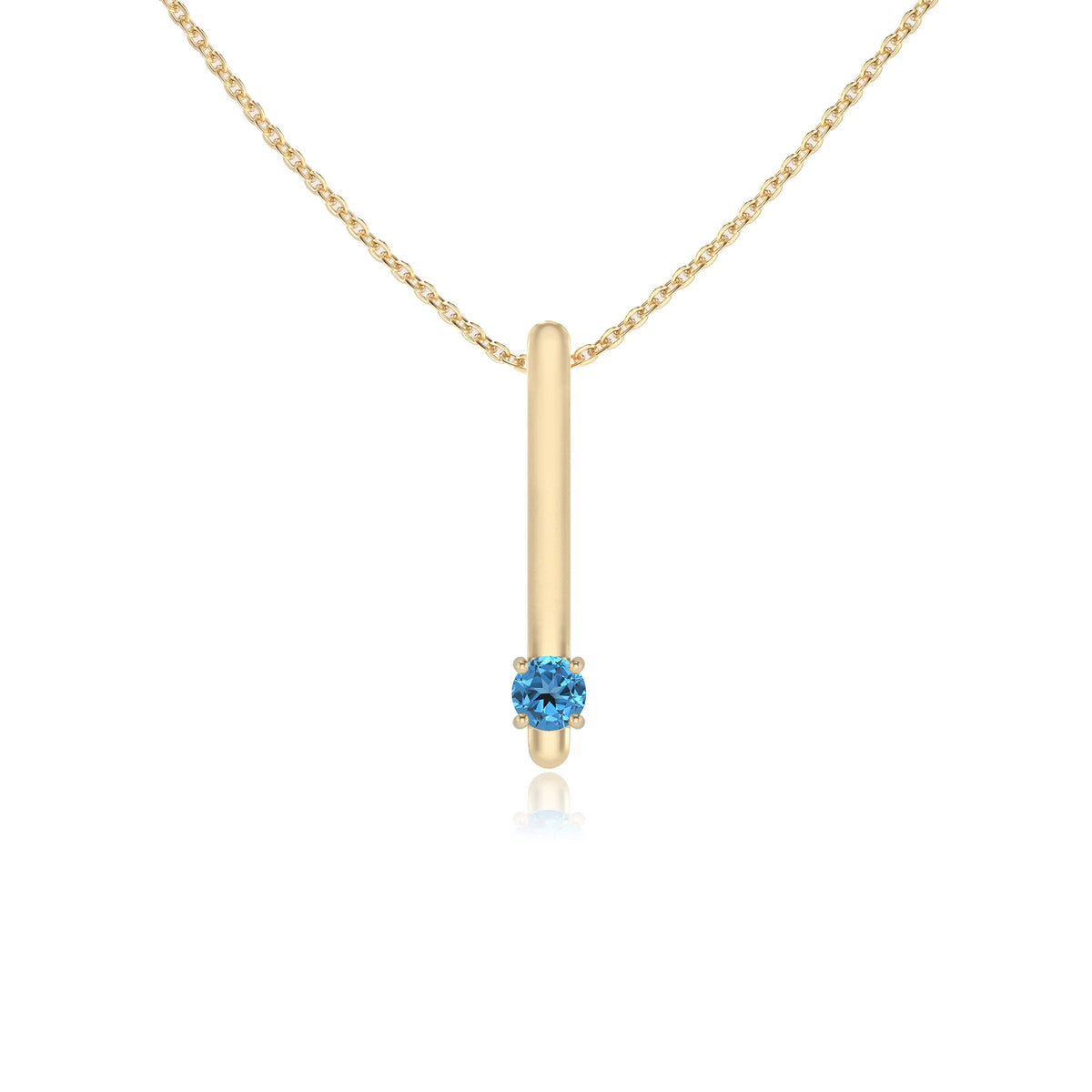 natural swiss-blue-topaz round bar necklaces in yellow gold 
