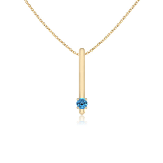 natural swiss-blue-topaz round bar necklaces in yellow gold 