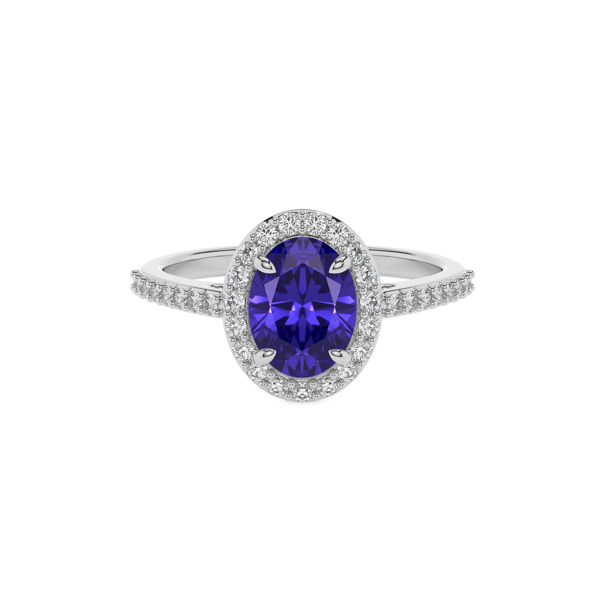 lab grown tanzanite oval solitaire rings in sterling silver 