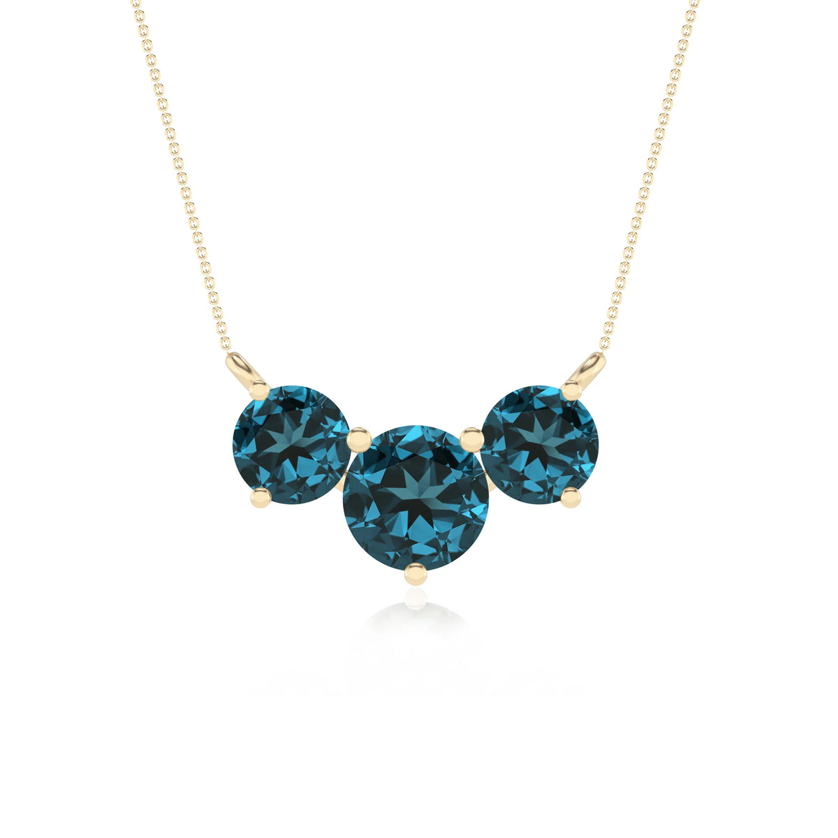 natural london-blue-topaz round solitaire v-bale necklaces in yellow gold 