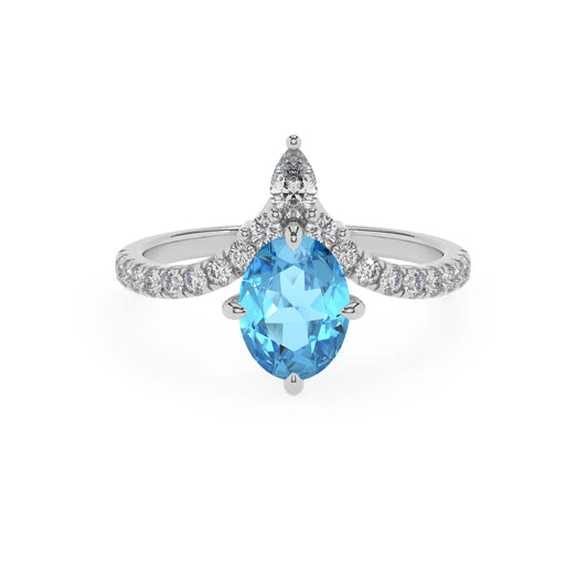natural swiss-blue-topaz oval solitaire rings in platinum 