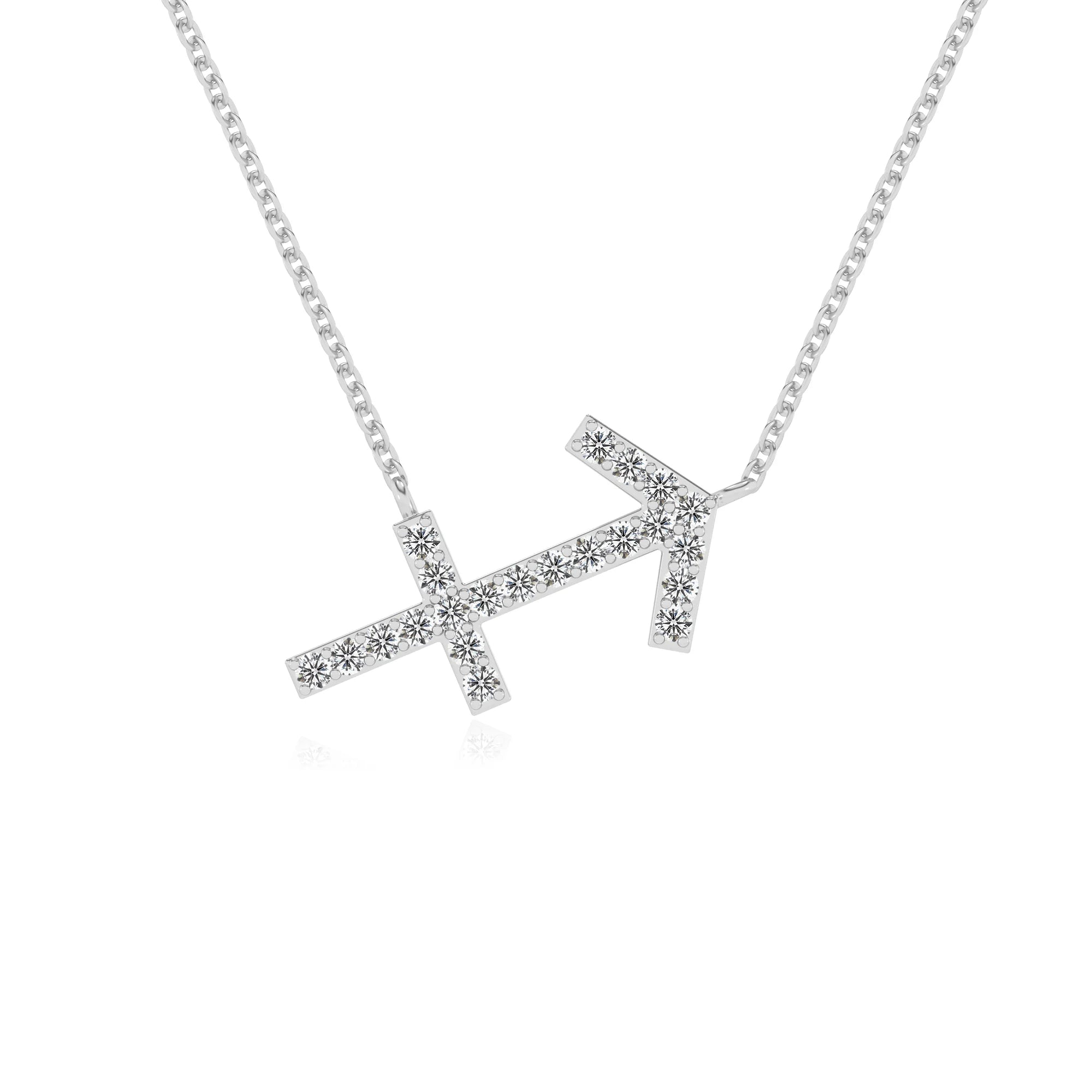 lab grown moissanite round necklaces in platinum 