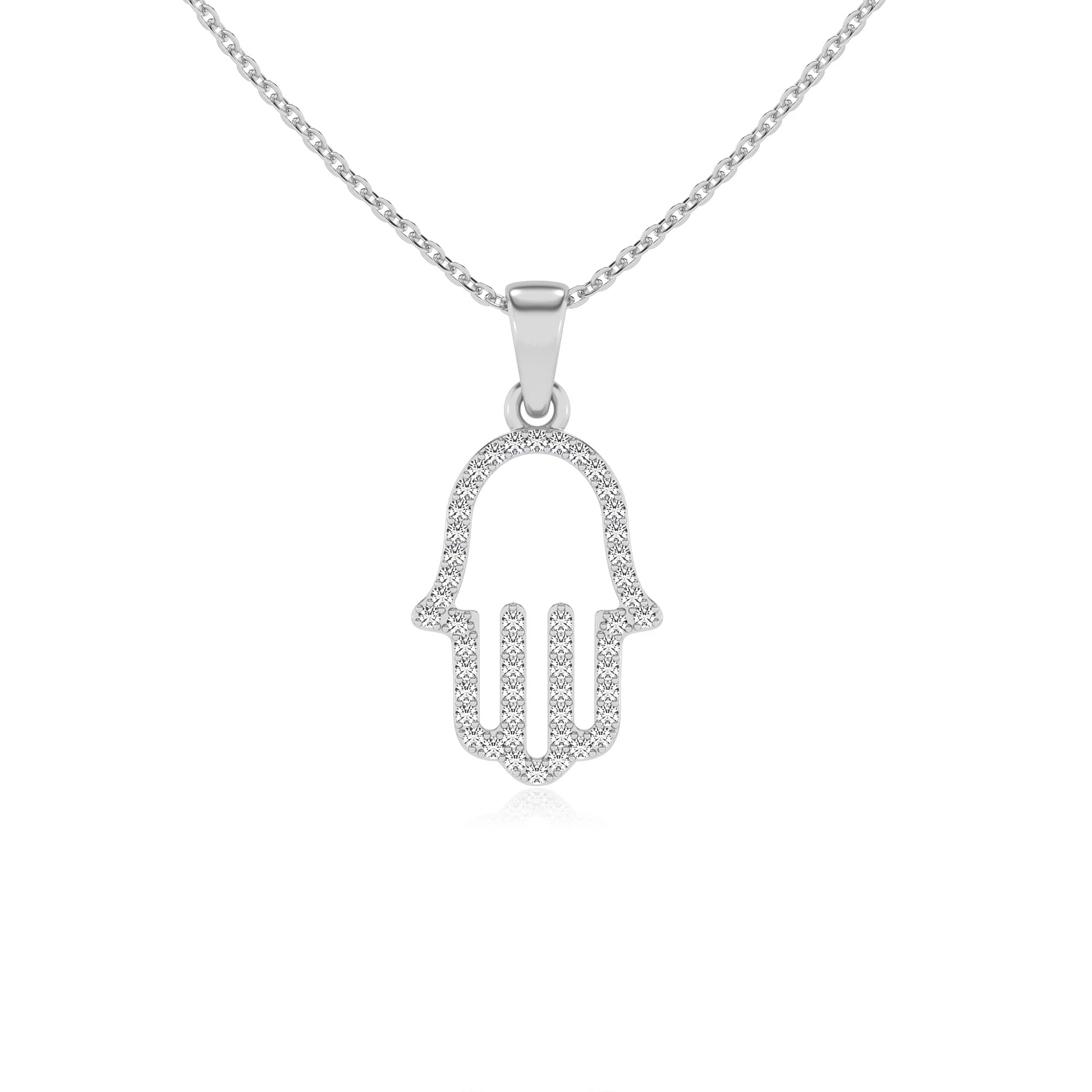 lab grown moissanite round necklaces in platinum 
