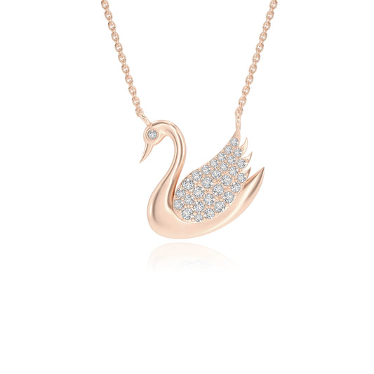 lab grown moissanite round pendant necklaces in rose gold 