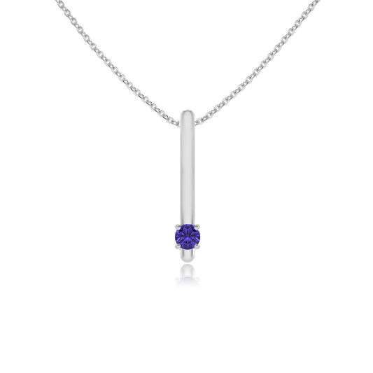 lab grown tanzanite round bar necklaces in platinum 