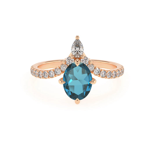 natural london-blue-topaz oval solitaire rings in rose gold 