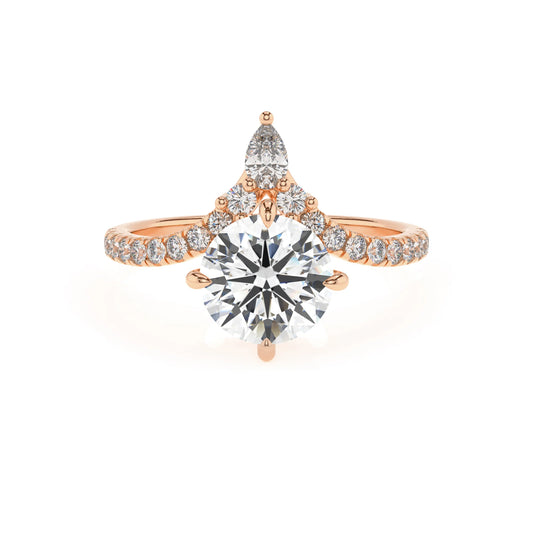 lab grown moissanite round solitaire rings in rose gold 