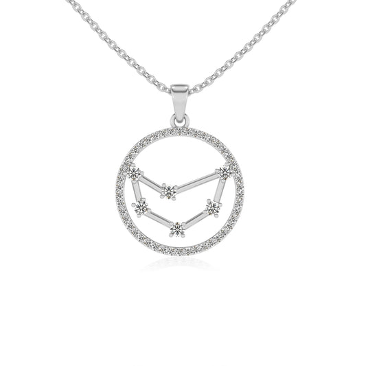 lab grown moissanite round necklaces in white gold 