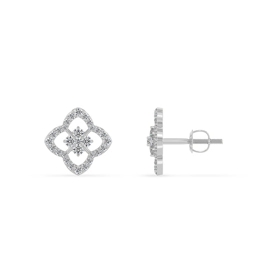 lab grown diamond round stud earrings in sterling silver 