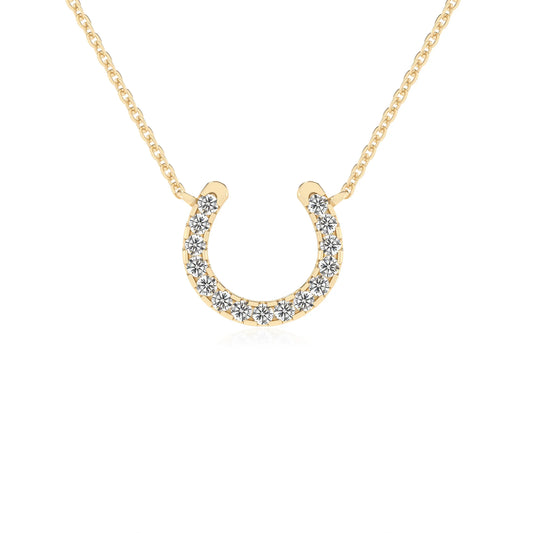 lab grown moissanite round v-bale necklaces in yellow gold 