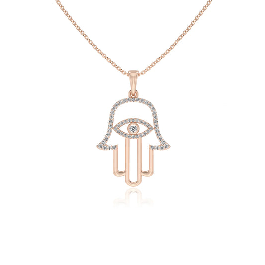 lab grown moissanite round infinity necklaces in rose gold 