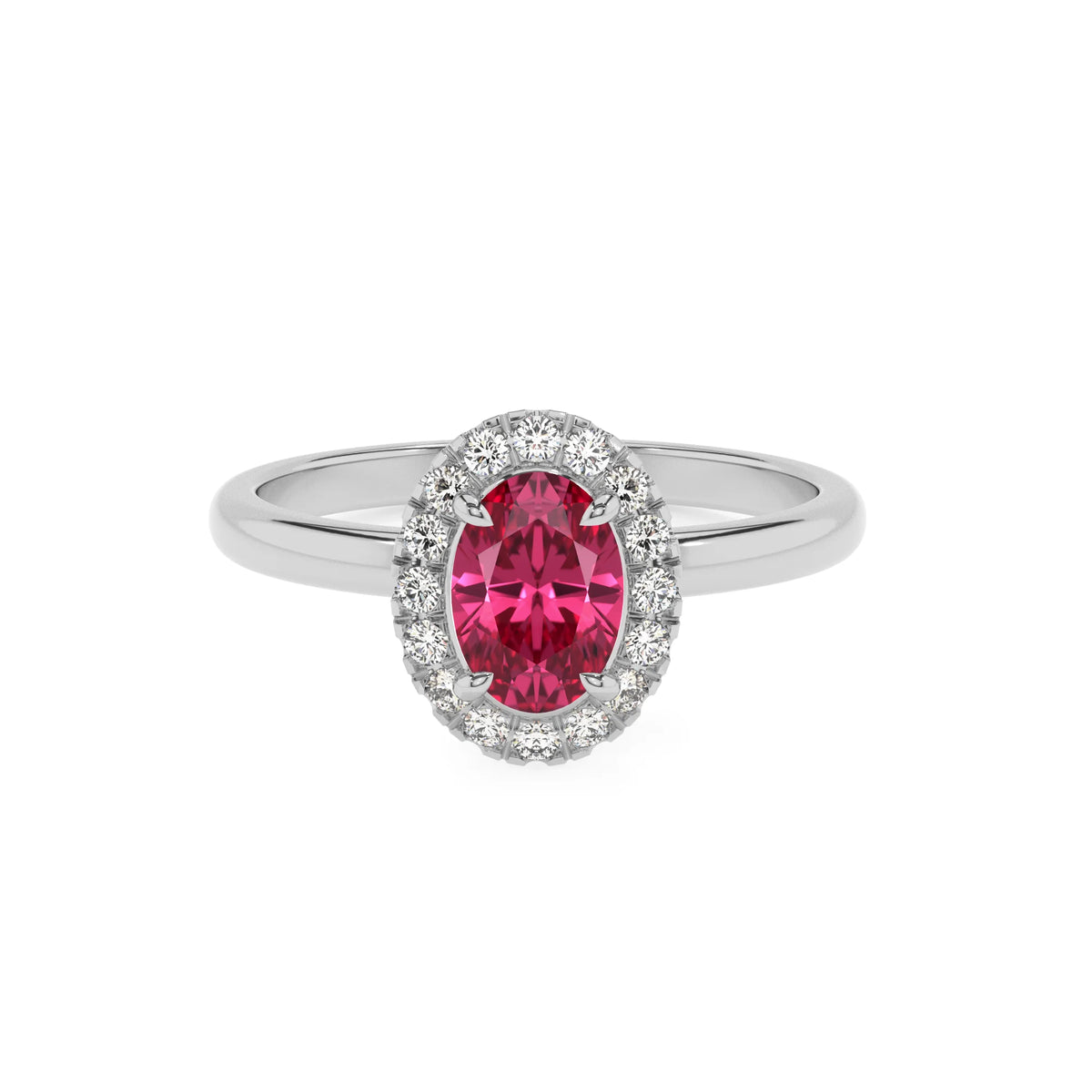lab grown pink-tourmaline oval solitaire rings in sterling silver 