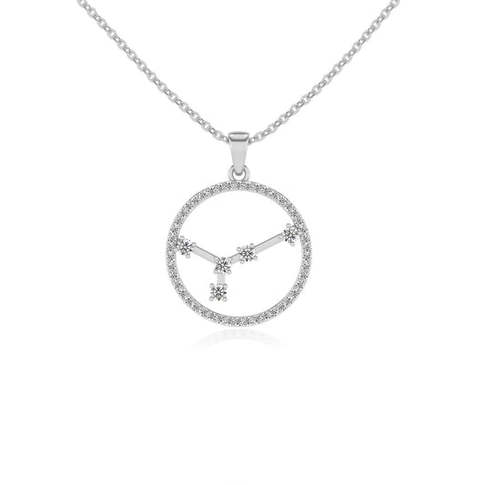 lab grown moissanite round necklaces in platinum 
