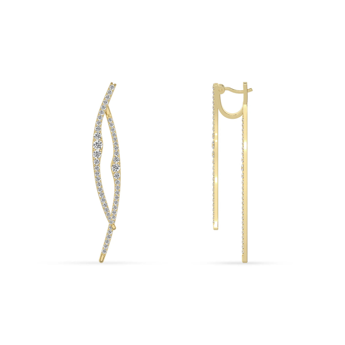 lab grown diamond round stud earrings in yellow gold 