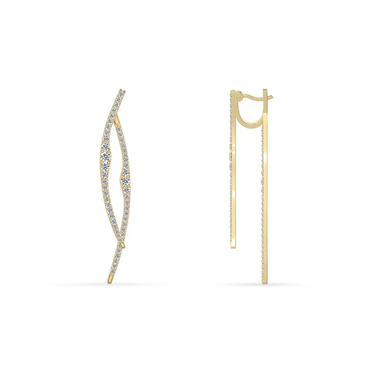 lab grown diamond round stud earrings in yellow gold 