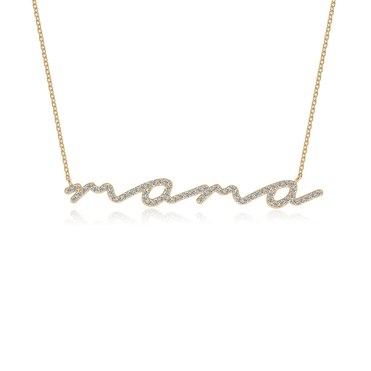 lab grown moissanite round infinity necklaces in yellow gold 