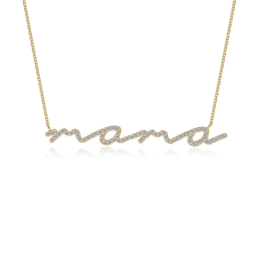 lab grown moissanite round infinity necklaces in yellow gold 