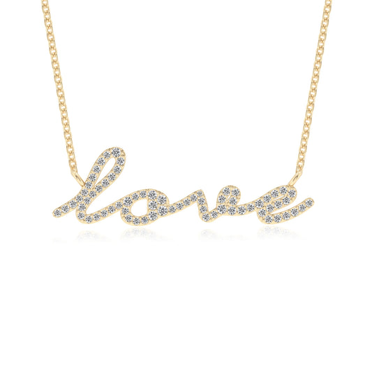 lab grown moissanite round infinity necklaces in yellow gold 