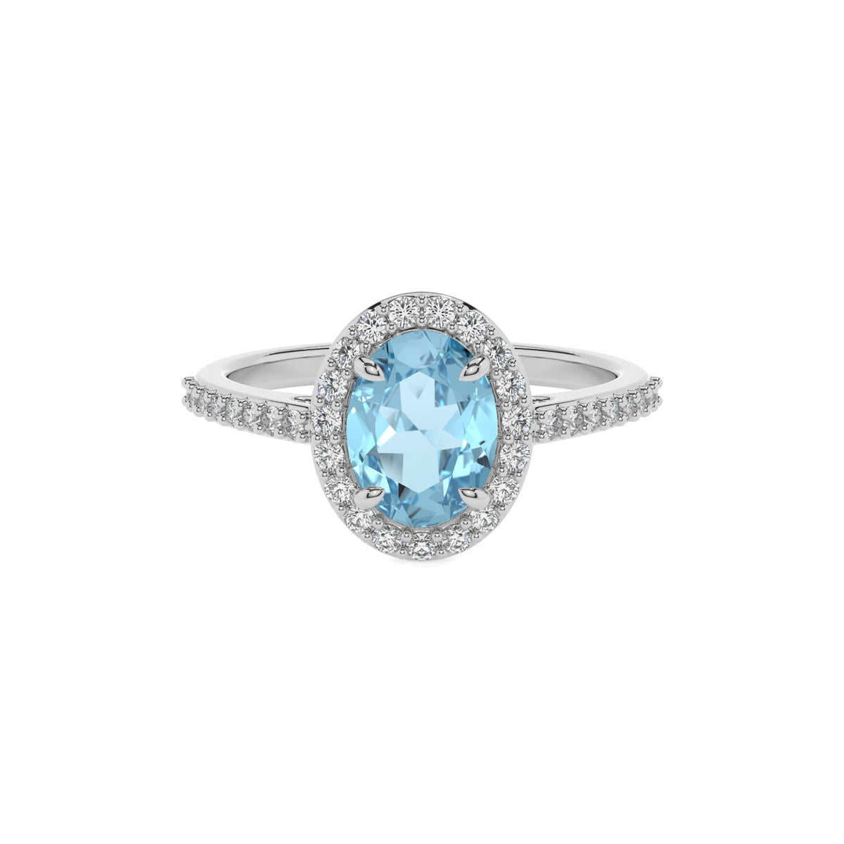 lab grown aquamarine oval solitaire rings in sterling silver 