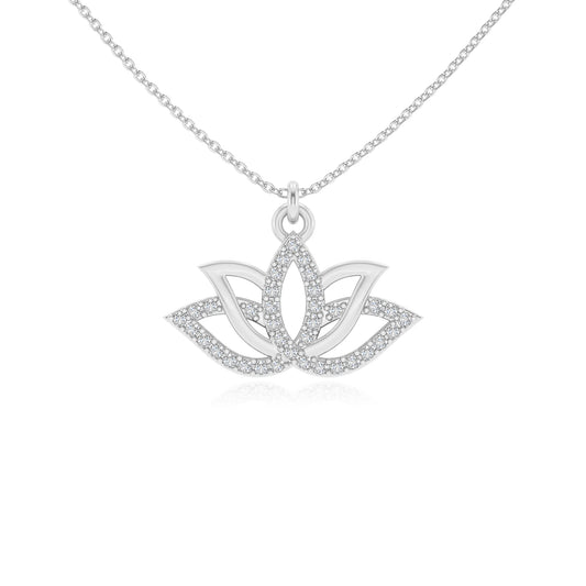 lab grown moissanite round infinity necklaces in white gold 