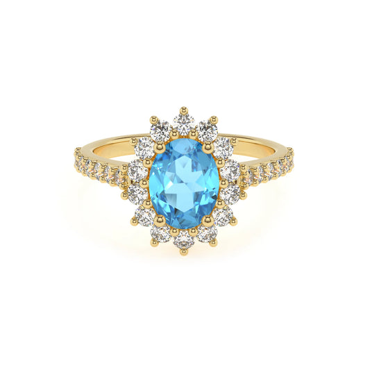 natural swiss-blue-topaz oval solitaire rings in yellow gold 