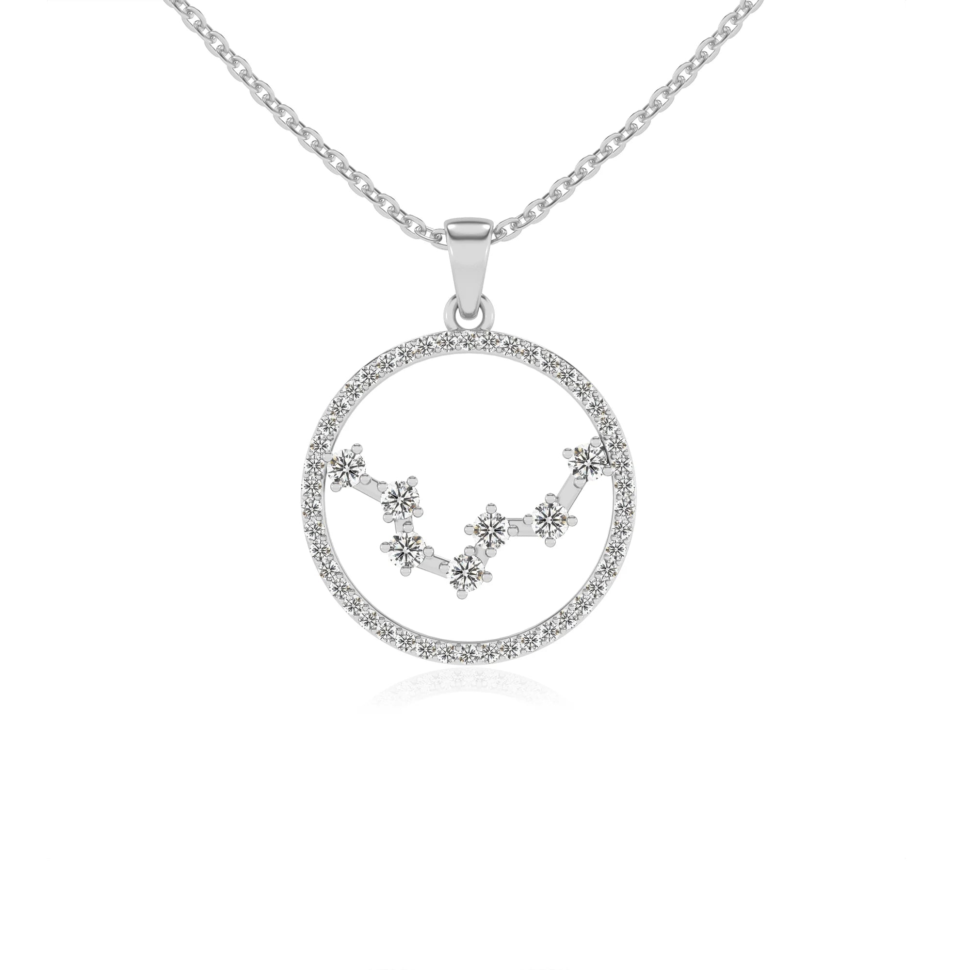 lab grown moissanite round necklaces in platinum 