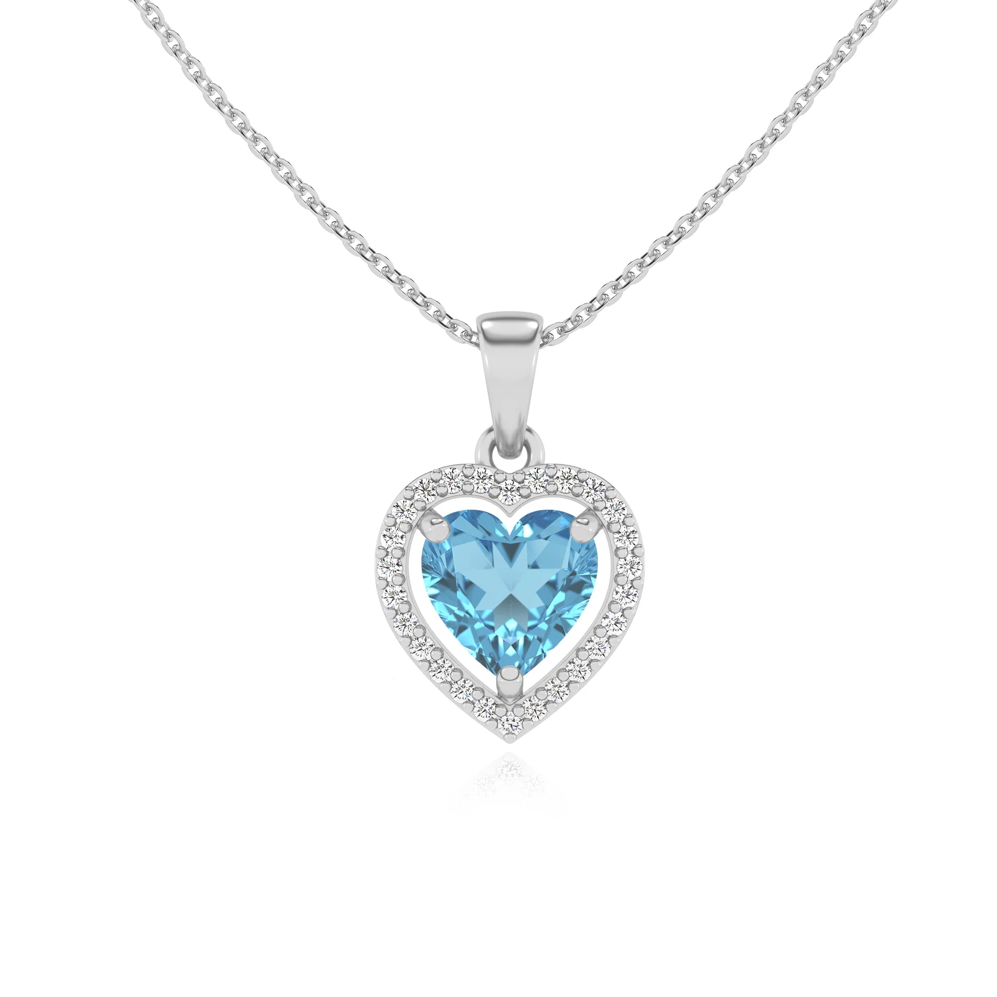 natural swiss-blue-topaz heart solitaire necklaces in sterling silver 