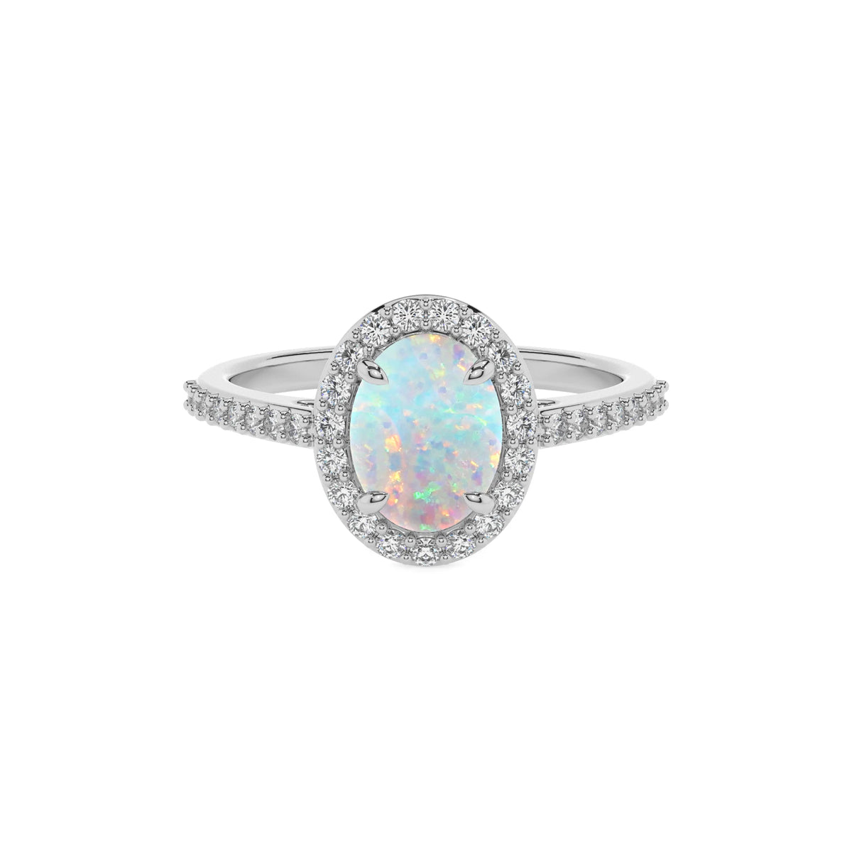lab grown opal oval solitaire rings in sterling silver 