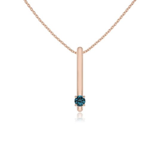 natural london-blue-topaz round bar necklaces in rose gold 