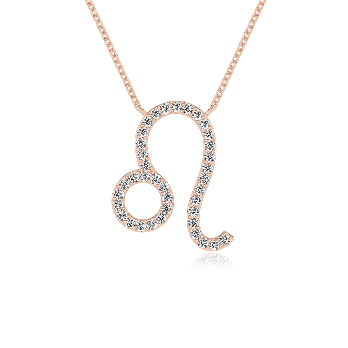 lab grown diamond round necklaces in rose gold 