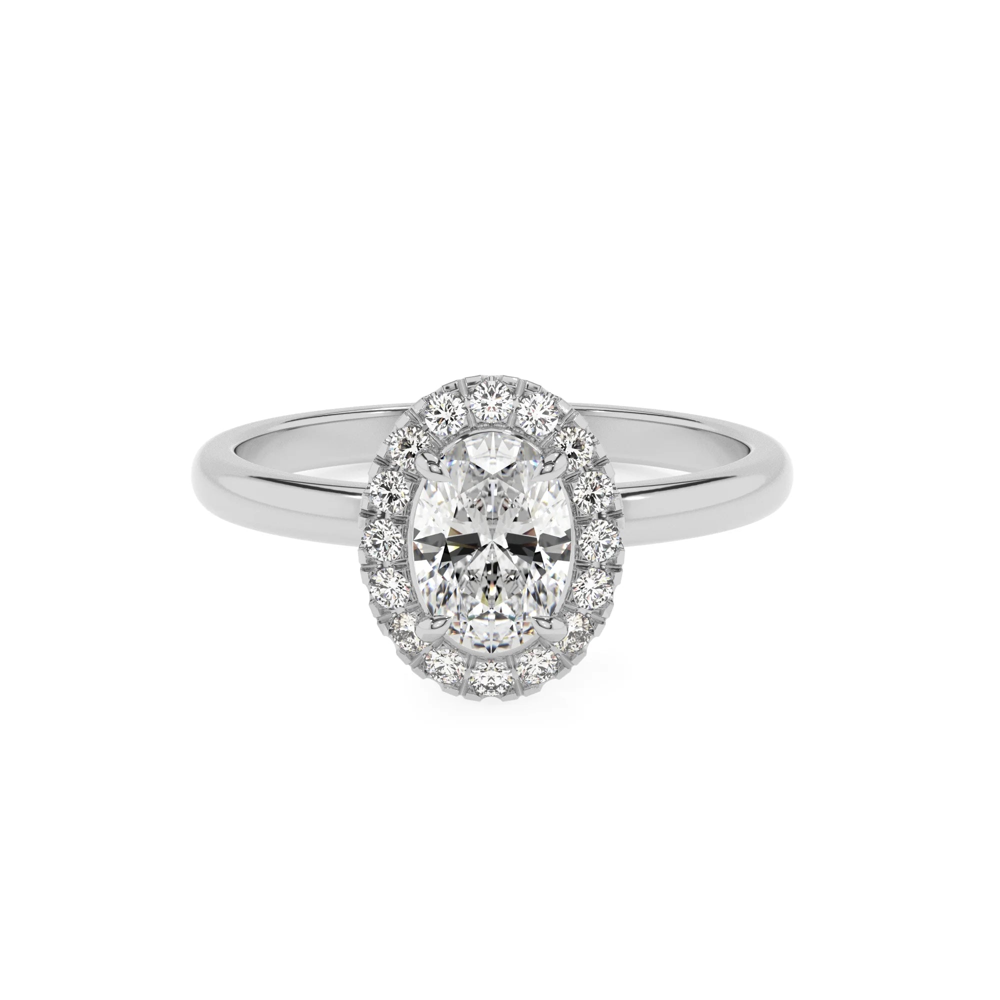 lab grown moissanite oval solitaire rings in platinum 