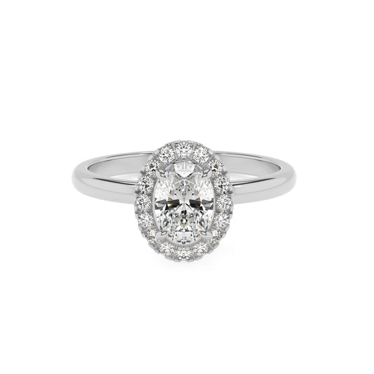 lab grown moissanite oval solitaire rings in platinum 
